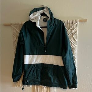 Forest Green and White Men's Jacket